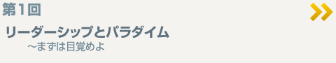 第1回

リーダーシップとパラダイム

～まずは目覚めよ